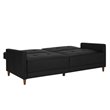 Pemberly Row Coil Faux Leather Convertible Sofa in Black Finish