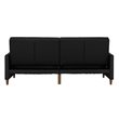 Pemberly Row Coil Faux Leather Convertible Sofa in Black Finish
