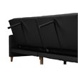 Pemberly Row Coil Faux Leather Convertible Sofa in Black Finish