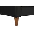 Pemberly Row Coil Faux Leather Convertible Sofa in Black Finish