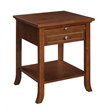 Pemberly Row Contemporary Wood End Table in Espresso with Bottom Shelf