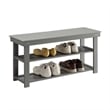 Pemberly Row Utility Mudroom Entryway Bench in Gray Wood Finish
