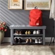 Pemberly Row Utility Mudroom Entryway Bench in Gray Wood Finish