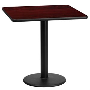 Pemberly Row 24&quot Square Restarant Dining Table in Black Mahogany