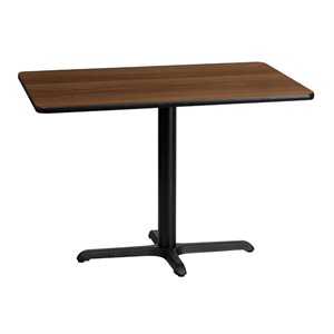 Pemberly Row 30&quot x 42&quot Restaurant Dining Table in Black and Walnut