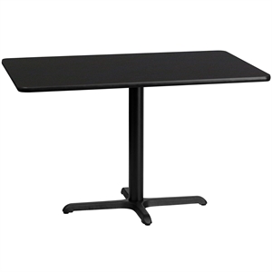 Pemberly Row 30&quot x 48&quot Restaurant Dining Table in Black and Walnut
