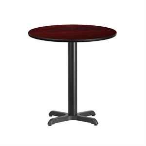 Pemberly Row 24&quot Round Restaurant Dining Table in Black Mahogany