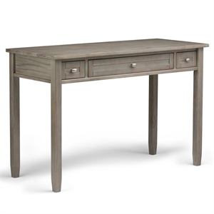 Pemberly Row Wood Transitional 48&quot Writing Office Desk in Gray
