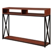 Pemberly Row Deluxe Two-Tier Console Table in Cherry Wood Finish