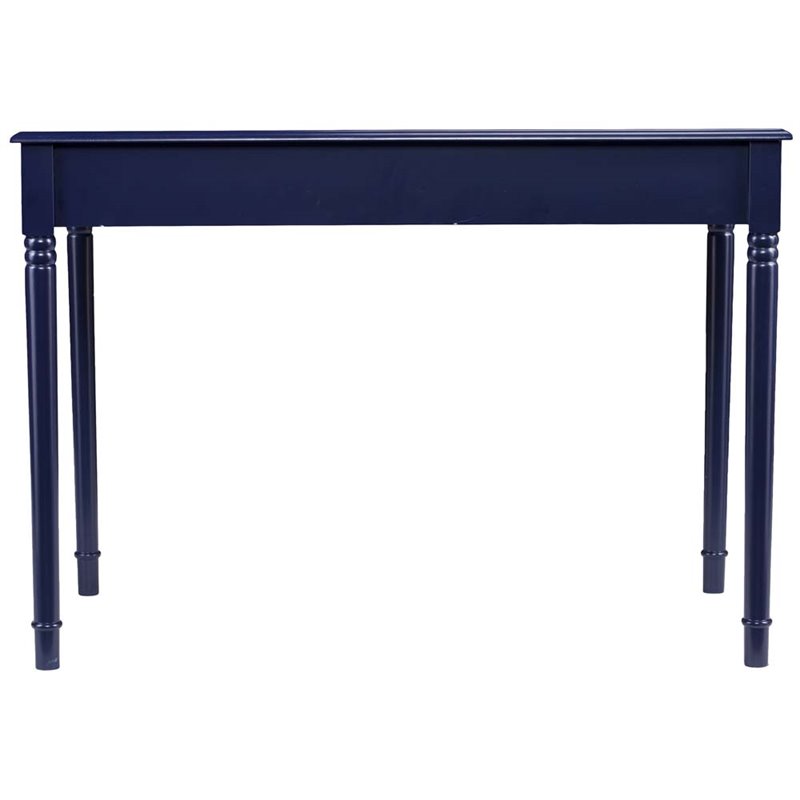 Pemberly Row Contemporary Farmhouse 2 Drawer Writing Desk in Navy