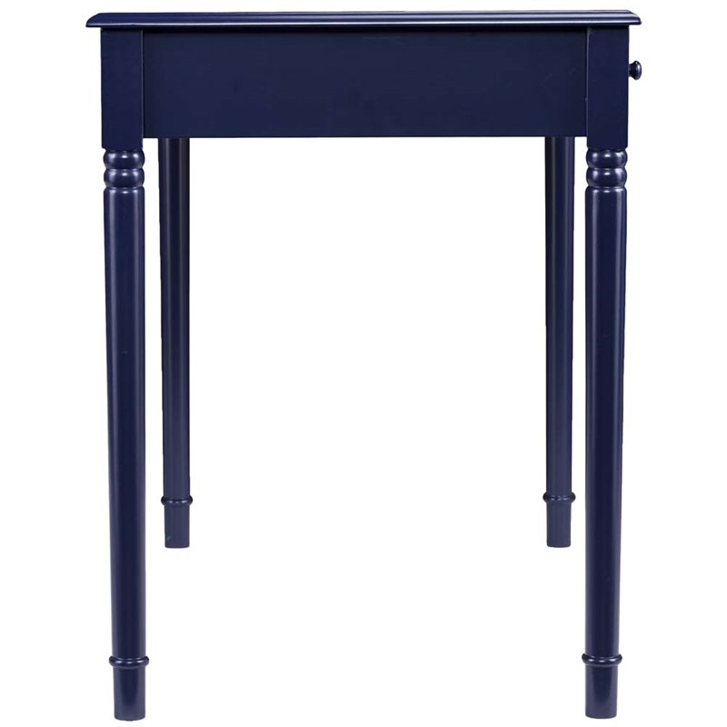 Pemberly Row Contemporary Farmhouse 2 Drawer Writing Desk in Navy