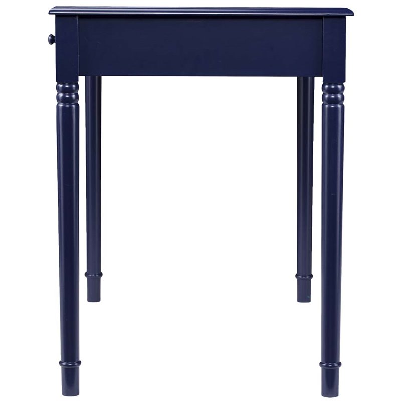 Pemberly Row Contemporary Farmhouse 2 Drawer Writing Desk in Navy