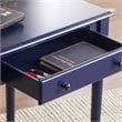 Pemberly Row Contemporary Farmhouse 2 Drawer Writing Desk in Navy