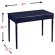 Pemberly Row Contemporary Farmhouse 2 Drawer Writing Desk in Navy