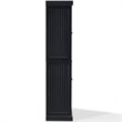 Pemberly Row Modern 4 Door Wood Coastal Pantry in Distressed Black