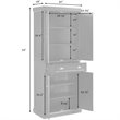 Pemberly Row Modern 4 Door Wood Coastal Pantry in Distressed Black