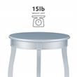 Pemberly Row Modern Round Wood End Table with Shelf in Silver