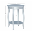 Pemberly Row Modern Round Wood End Table with Shelf in Silver