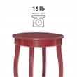 Pemberly Row Contemporary Round Wood End Table with Shelf in Red