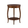 Pemberly Row Round Wood End Table with Shelf in Hazelnut Brown