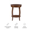 Pemberly Row Round Wood End Table with Shelf in Hazelnut Brown