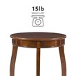 Pemberly Row Round Wood End Table with Shelf in Hazelnut Brown