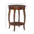 Pemberly Row Round Wood End Table with Shelf in Hazelnut Brown