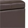 Pemberly Row 34 in. W Rectangle Storage Ottoman in Chocolate Brown Faux Leather