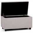 Pemberly Row 34 in. W Rectangle Storage Ottoman in Cloud Gray Linen Look Fabric