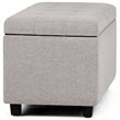 Pemberly Row 34 in. W Rectangle Storage Ottoman in Cloud Gray Linen Look Fabric