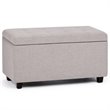 Pemberly Row 34 in. W Rectangle Storage Ottoman in Cloud Gray Linen Look Fabric