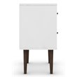 Pemberly Row 2-Drawer Solid Wood End Table in White / Rustic Brown