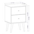 Pemberly Row 2-Drawer Solid Wood End Table in White / Rustic Brown