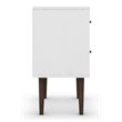 Pemberly Row 2-Drawer Solid Wood End Table in White / Aqua Blue