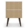 Pemberly Row 2-Drawer Solid Wood End Table in White / Aqua Blue