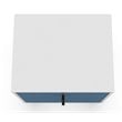 Pemberly Row 2-Drawer Solid Wood End Table in White / Aqua Blue