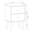 Pemberly Row 2-Drawer Solid Wood End Table in White / Aqua Blue
