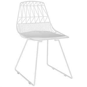 Pemberly Row Metal Dining Side Chair in French White (Set of 2)