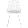 Pemberly Row Metal Dining Side Chair in French White (Set of 2)