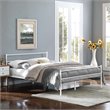 Pemberly Row Powder Coated Sturdy Steel Queen Platform Bed Frame in White