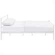 Pemberly Row Powder Coated Sturdy Steel Queen Platform Bed Frame in White