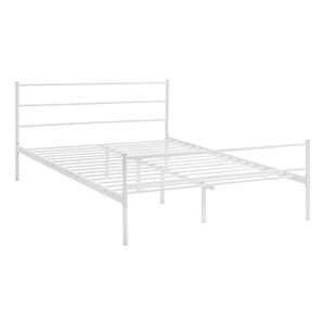 Pemberly Row Powder Coated Sturdy Steel Queen Platform Bed Frame in White