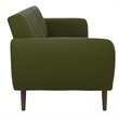 Pemberly Row Contemporary Linen Sleeper Sofa in Green Finish