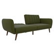 Pemberly Row Contemporary Linen Sleeper Sofa in Green Finish