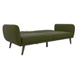 Pemberly Row Contemporary Linen Sleeper Sofa in Green Finish