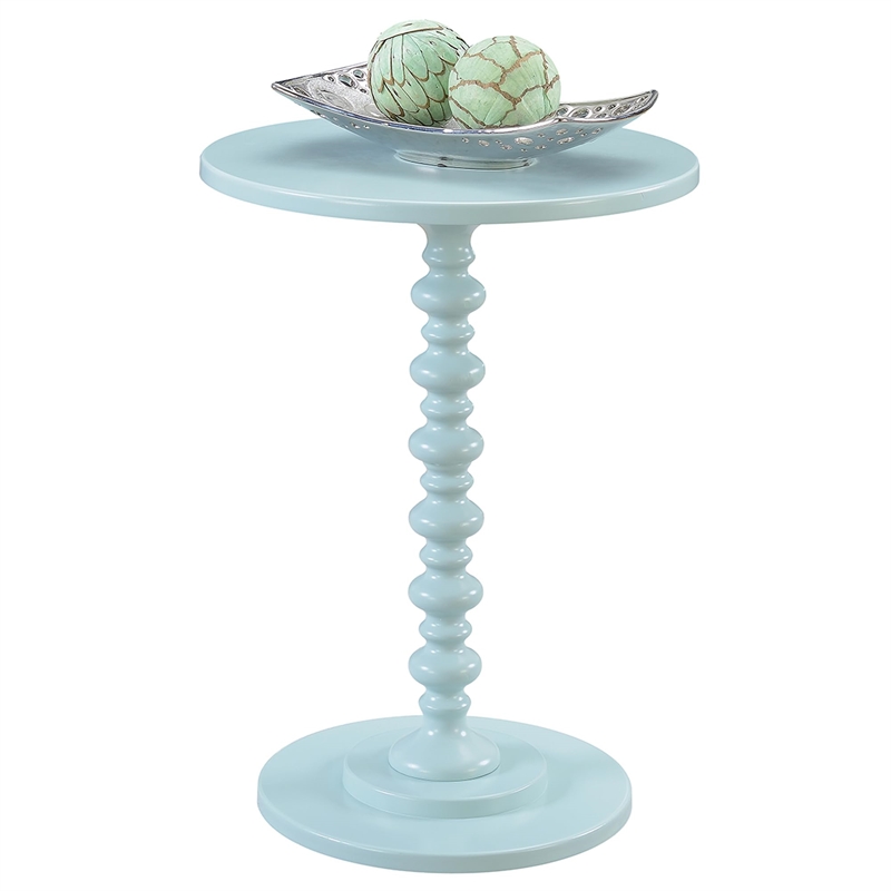 Pemberly Row Modern Spindle Table in Green Sea Foam Wood Finish