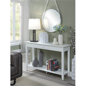 Pemberly Row Contemporary Console Table in White Wood Finish