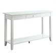 Pemberly Row Contemporary Console Table in White Wood Finish