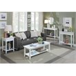 Pemberly Row Contemporary Console Table in White Wood Finish