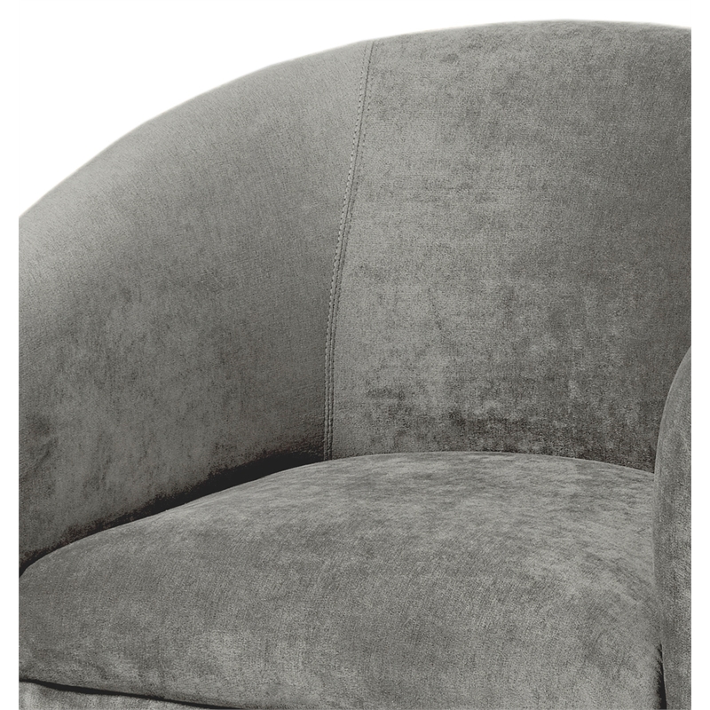 Pemberly Row Contemporary Ash Gray Microfiber Swivel Accent Chair